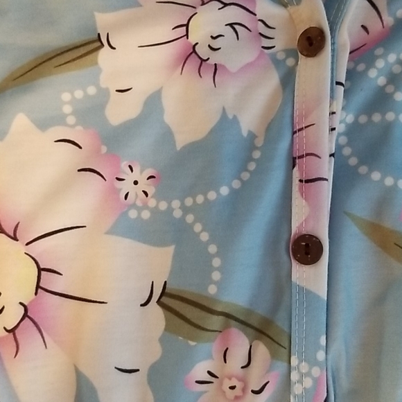 Sleeveless Tied Shirt floral sz M tropical - Picture 3 of 7